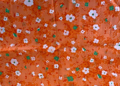 De colección..naranja oscuro brillante..floral..cuna/pollo..tela..1,75 yardas por 42" Foto 1 de 2