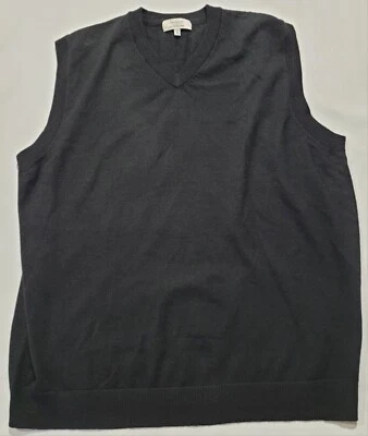 Colete Suéter Turnberry 100% Extra Fino Lã Merino Preto Golfe Masculino GG - Imagem 1 de 4