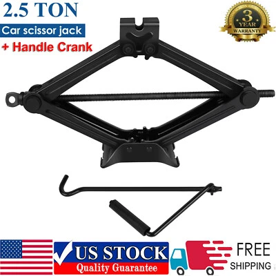 2.5 Ton Scissor Jack Car Van Auto Garage Tire Wheel Lug Handle Crank Tool Kit - Image 1 of 4