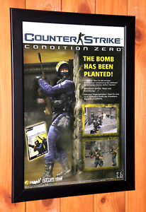 Counter-Strike Condition Zero Old Small Rare Promo Poster / Ad Page Framed