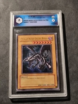 YUGIOH - DRAGO NERO OCCHI ROSSI - MIJ I001 - PRIMA EDIZIONE - GRAAD - NO PSA BGS - Immagine 1 di 4