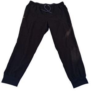 Koi Next Gen Black Scrub Pants Womans Size Large Regular Multi Pocket Jogger - Picture 1 of 9