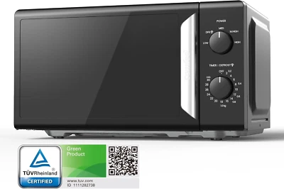 Comfee' 19L 700W Schwarz und Spiegel Mini Mikrowelle, kompaktes Design, InverTech - Bild 1 von 4