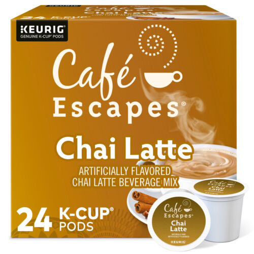 Cafe Escapes Chai Latte, Keurig K-Cup Pods, 24 Count