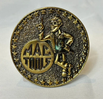 VTG Mac Tools Belt Buckle Round Western Style Ltd Edt Great American Buckle Co - Image 1 of 4