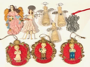 Konvolut 9 Weihnachtsengel & Kinder Ornamente/Magnete teils Vintage - Bild 1 von 8