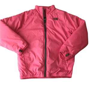NORTH FACE Youth Girls Size Large Solid Pink Long Sleeve Zip Jacket - Picture 1 of 5