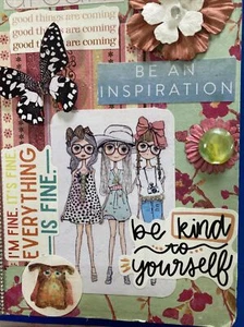 Handcrafted Mixed Media Junk Journal - smash book, notebook, 6” X 8”adorable - Picture 1 of 10