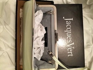 Jaques Vert Pistachio Leather Clutch Bag With Detachable Strap - Picture 1 of 2