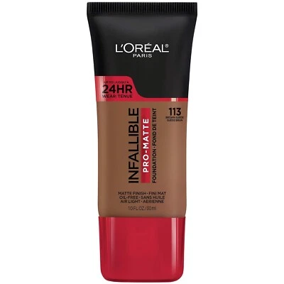 LOREAL Infallible Pro Matte Foundation BROWN SUEDE 113 24hr oil free waterproof - Image 1 of 4