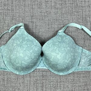 Warner's Bra 34C Blue Floral This Is Not A Bra™ Cushioned Underwire Lined 01593