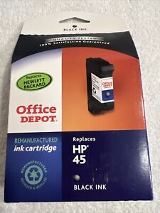 Office Depot 45 BLACK  HP Ink Cartridge OD45 Item #664-901 NEW
