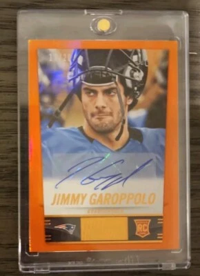 2014 Score Jimmy Garoppolo Hot Rookies Auto Orange /20 Autograph Patriots - Image 1 of 2