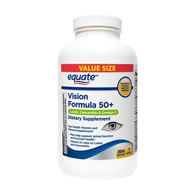 Equate Vision Formula 50+ Dietary Supplement Softgels, Value Size, 300 Count..+ - Image 1 of 3