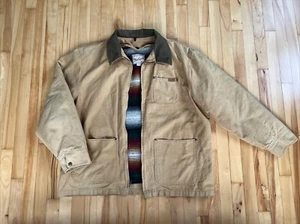 Chaqueta Woolrich Para Hombre XL Marrón Tostado Lona Granero Tareas Lana Manta Forro EE. UU. 90s - Imagen 1 de 20