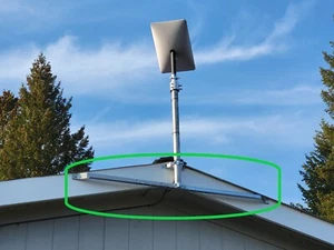 Heavy-Duty Adjustable Eave Mount -  Adjusts 40"- 60"  & Holds 1 1/4" to 2" Mast - Picture 1 of 3