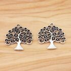 20pcs Antique Silver Tree Life Charms Pendants Double Sided For Jewellery Making