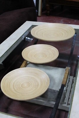 Juego de 3 cuencos de madera al estilo de Gabriella Crespi Mid Century Moderno años 70 Foto 1 de 4