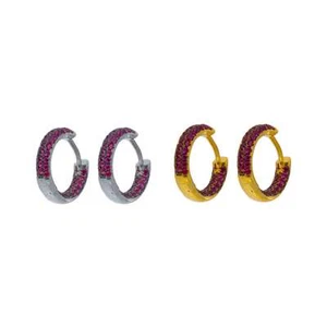 Pendientes Aros en plata y plata bañada en oro, adornados con pequeñas - Imagen 1 de 1
