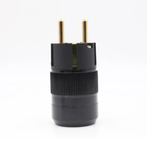 HI-End Gold Plated Schuko Power Plug AC Male Connector hifi  - Picture 1 of 6