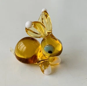 Conejito~Conejo~Estatuilla Coleccionable de Vidrio Arte Soplado a Mano~Pequeño Animal Hecho a Mano~ÚNICO - Imagen 1 de 2