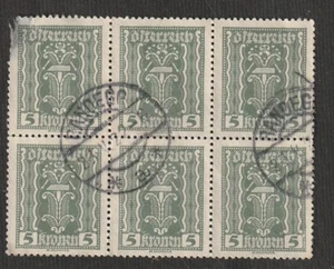 AUSTRIA, 1922, MI. 365 b, USADO, SEIS SELLOS UNIDOS, CANCELACIÓN - RANDEGG (?) - Imagen 1 de 1