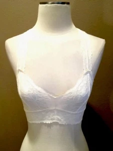 Free People Intamately XS White Ivory Lacy Coquette Bralette Bra W Racer Back - Picture 1 of 7