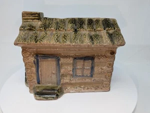 A Scarce Late 19th c. Dalton Pottery Stoneware Log Cabin Bank E Houghton ANTIQUE - Picture 1 of 8