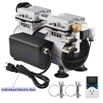 Аэратор для пруда 3/4 л.с. 5,2 куб. фута/мин таймер насос аэрация система 3 акра электрическая коробка - Изображение 1 из 4