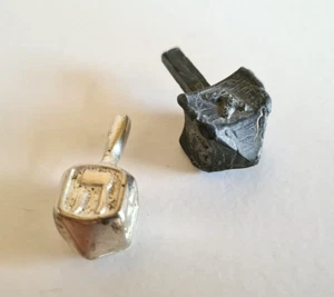 Lot of 2 Hanukkah Dreidel Various materials Europe 1920s - Picture 1 of 2