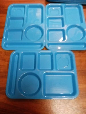 Vintage Set of 3- SiLite 614 School Cafeteria Lunch Divided Trays▪︎ - Image 1 of 4