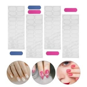 5 Sheets Clear Gel Nail Stickers Semi Cured Strips Polish Wraps Miss - Picture 1 of 12