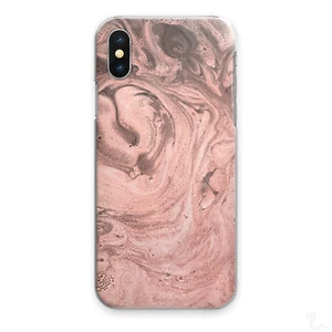 PINK MARBLE PHONE CASE PEACH PINK SWIRL HARD COVER FOR APPLE SAMSUNG HUAWEI.. - Picture 1 of 5