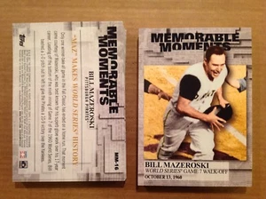 BILL MAZEROSKI #MM-16 Pirates Walk off /49 made 2017 Topps Memorable Moments 5x7 - Picture 1 of 1