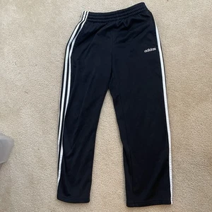 Adidas Unisex Kids Black Logo Elastic Waist Sweatpants - SZ Medium - Picture 1 of 6