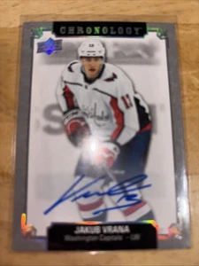 2019-20 UD Chronology Silver Rainbow On Card Auto Jakub Vrana Washington Capital - Picture 1 of 2