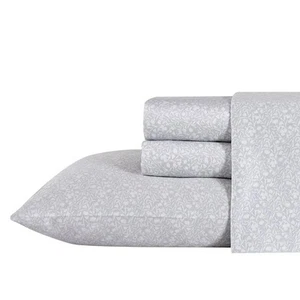 Juego de sábanas Winnie 4 piezas gris floral algodón Queen - Imagen 1 de 4