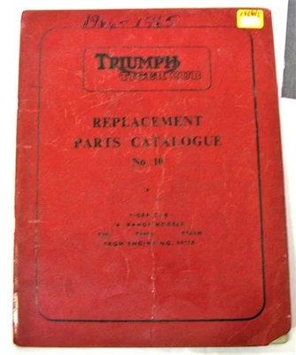 TRIUMPH Tiger Cub A Range Illustrated Motorcycle Parts List Sep 1964 #910/64 - Image 1 of 4