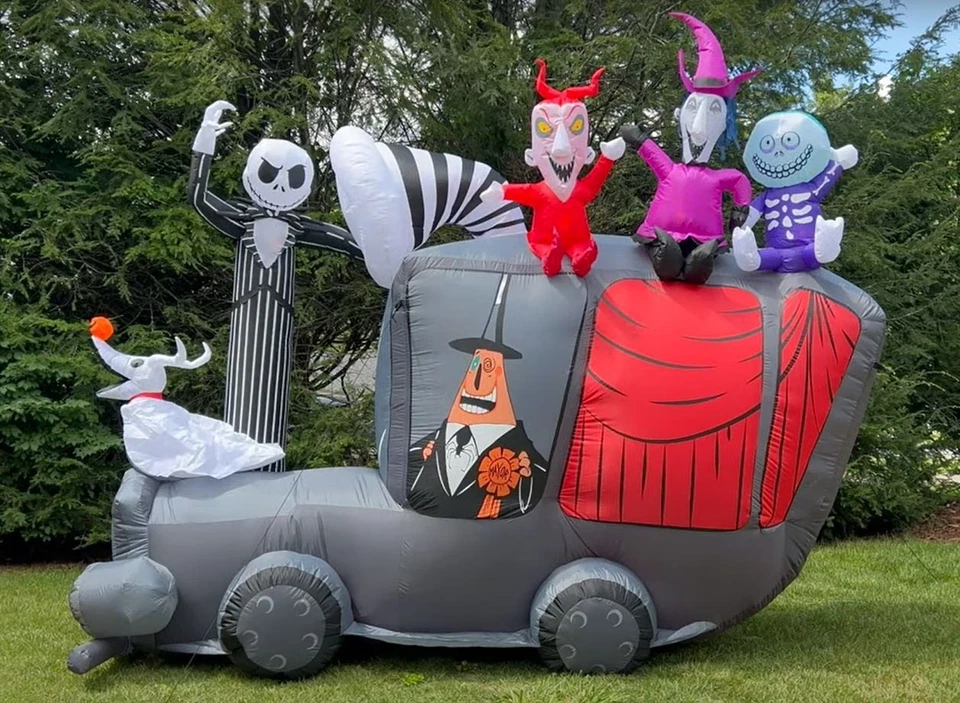 10 FT NIGHTMARE B4 CHRISTMAS MAYOR'S MOBILE HEARSE Airblown Inflatable  - Image 1 of 1