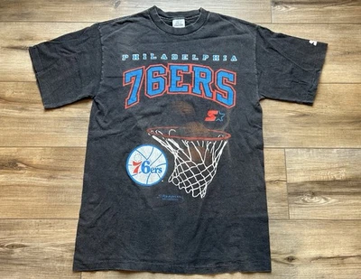 Vintage 1991 Starter Philadelphia 76ers Basketball Single Stitch Tee Shirt M - Image 1 of 4