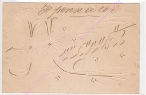 Cpa Gaufree Embossed I Think Of You Auguste - Picture 1 of 2