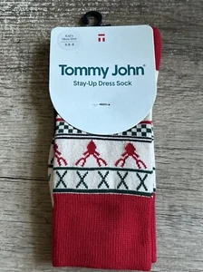 Tommy John Stay-Up Kids Christmas Dress Socks Shoe Size 3.5-5 Reindeer NWT - Picture 1 of 4
