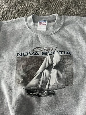 Velero Nueva Escocia de Colección Años 90 Canadá Costa Este Niños Cuello Redondo Talla Juvenil S  Foto 1 de 4