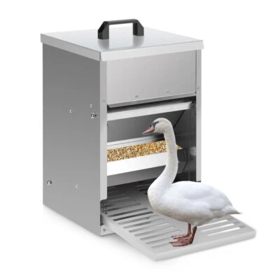 Futterautomat hühner Futtertrog Gänse Huhn mit Trittklappe Futterspender - Bild 1 von 4