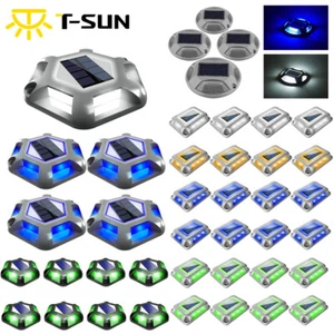 T-SUN Solar LED Road Step Path Light Dock For Outdoor Driveway Deck Green Blue - Picture 1 of 86