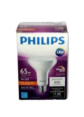 Philips Warm Glow 9W LED 65W Soft White BR30 Medium Dimmable LED Floodlight - Image 1 of 4
