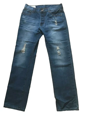 Abercrombie & Fitch blue denim jeans W 32 L 31 distressed by design - Image 1 of 4