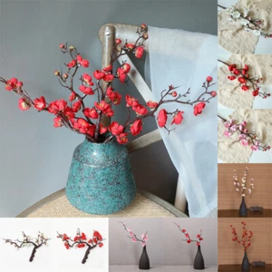 Rama de flores artificiales de ciruelo flores falsas ramas fiesta decoración del hogar 60 cm - Imagen 1 de 36