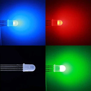 100 pz. diffuso 5mm 3Chip RGB 4Pin LED 60° diffuso - LED RGB controllabili ogeled - Foto 1 di 2