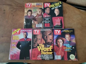 Star Trek Deep Space Nine DS9 Lot 5 TV Guides Sisko Kira Bashir Odo Worf Picard - Picture 1 of 6